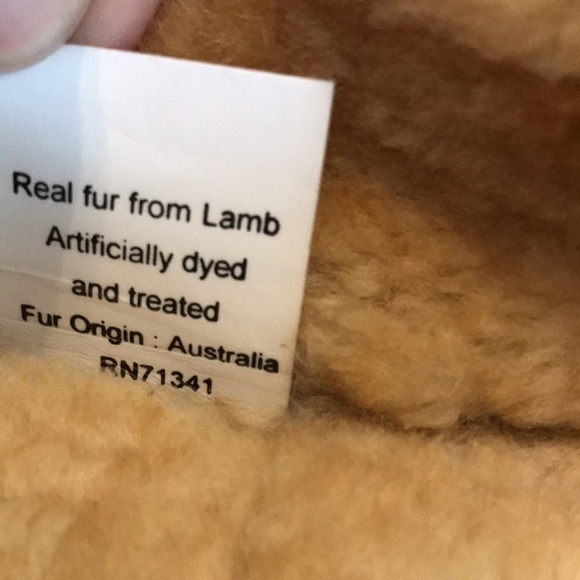 L.L. Bean Mens Suede Leather Slippers Real Lamb Fur Size 7M - Picture 12 of 12